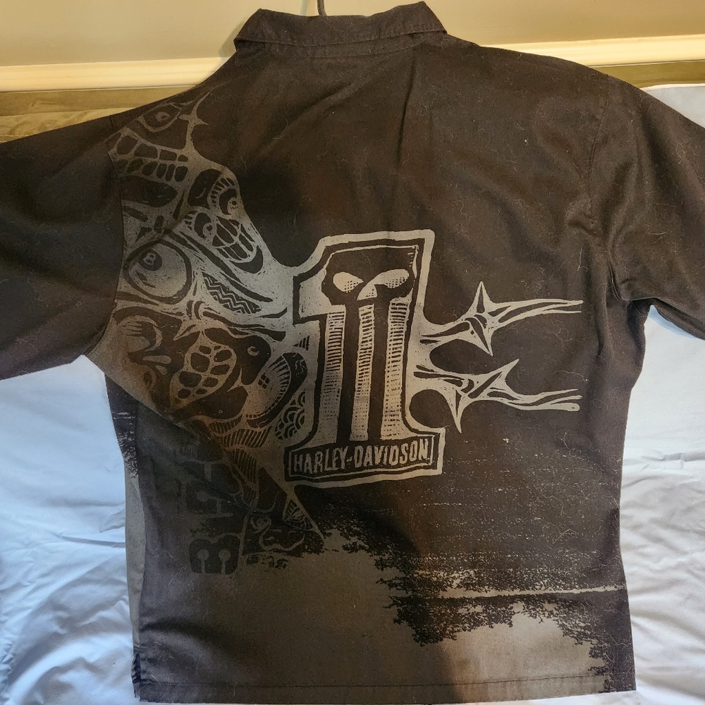 Mens Harley button down shirt